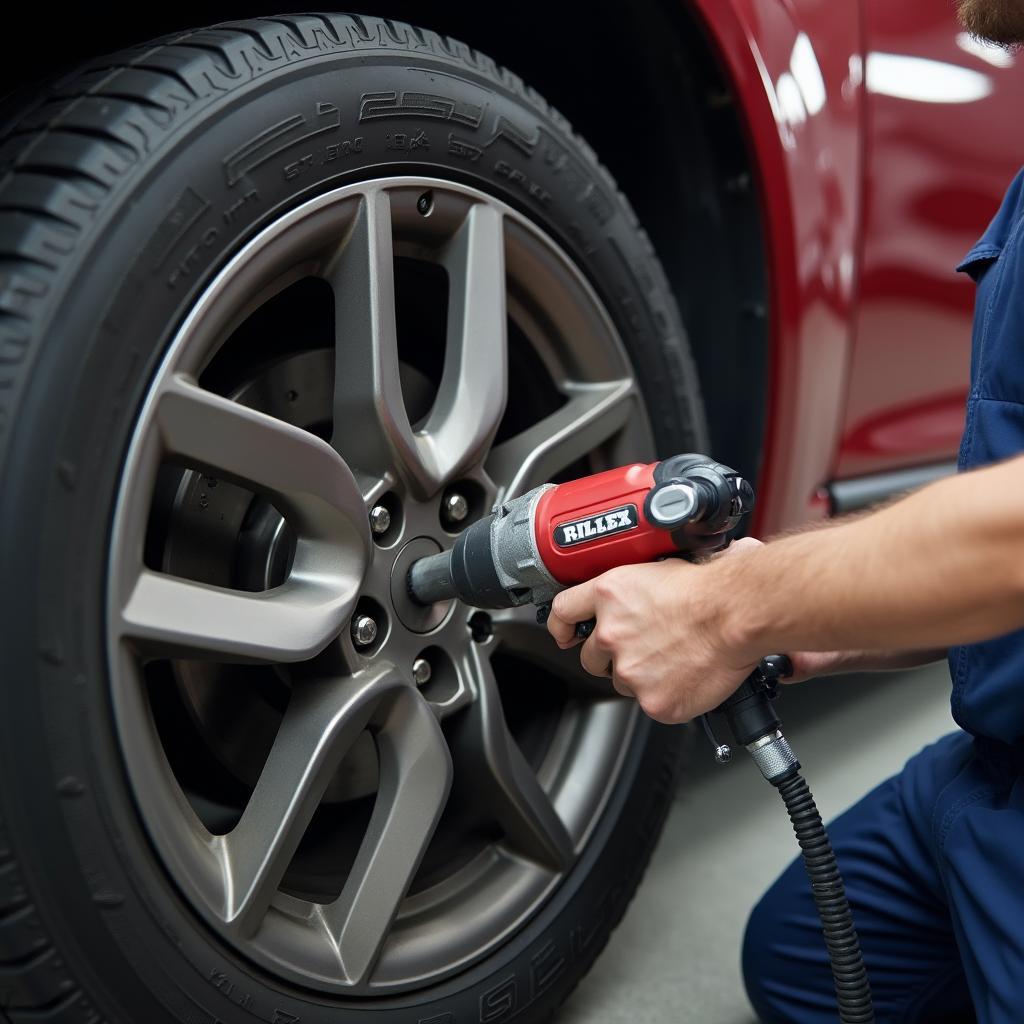 Tire Rotation Service at an Auto Shop