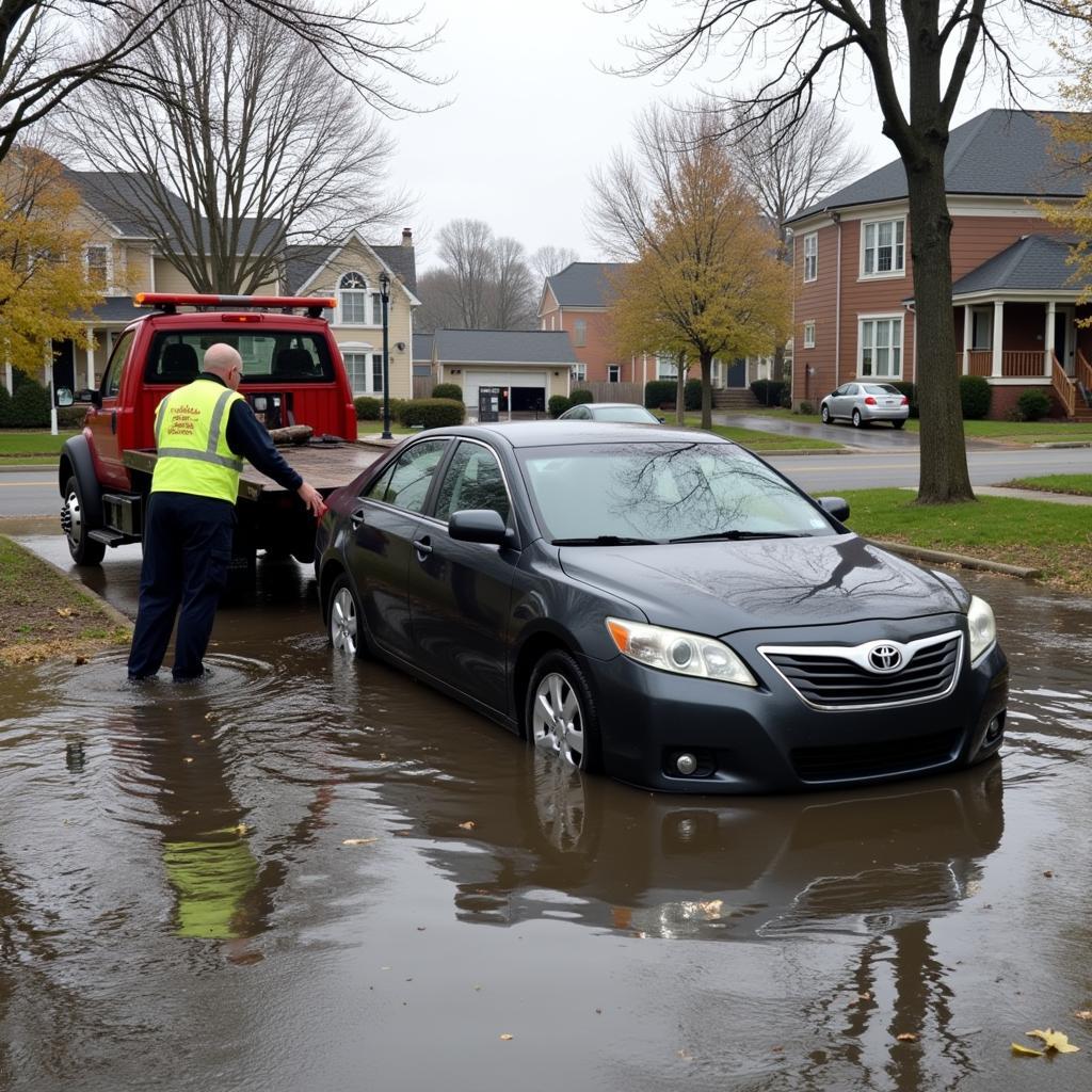 Towing Flooded Car to Mechanic