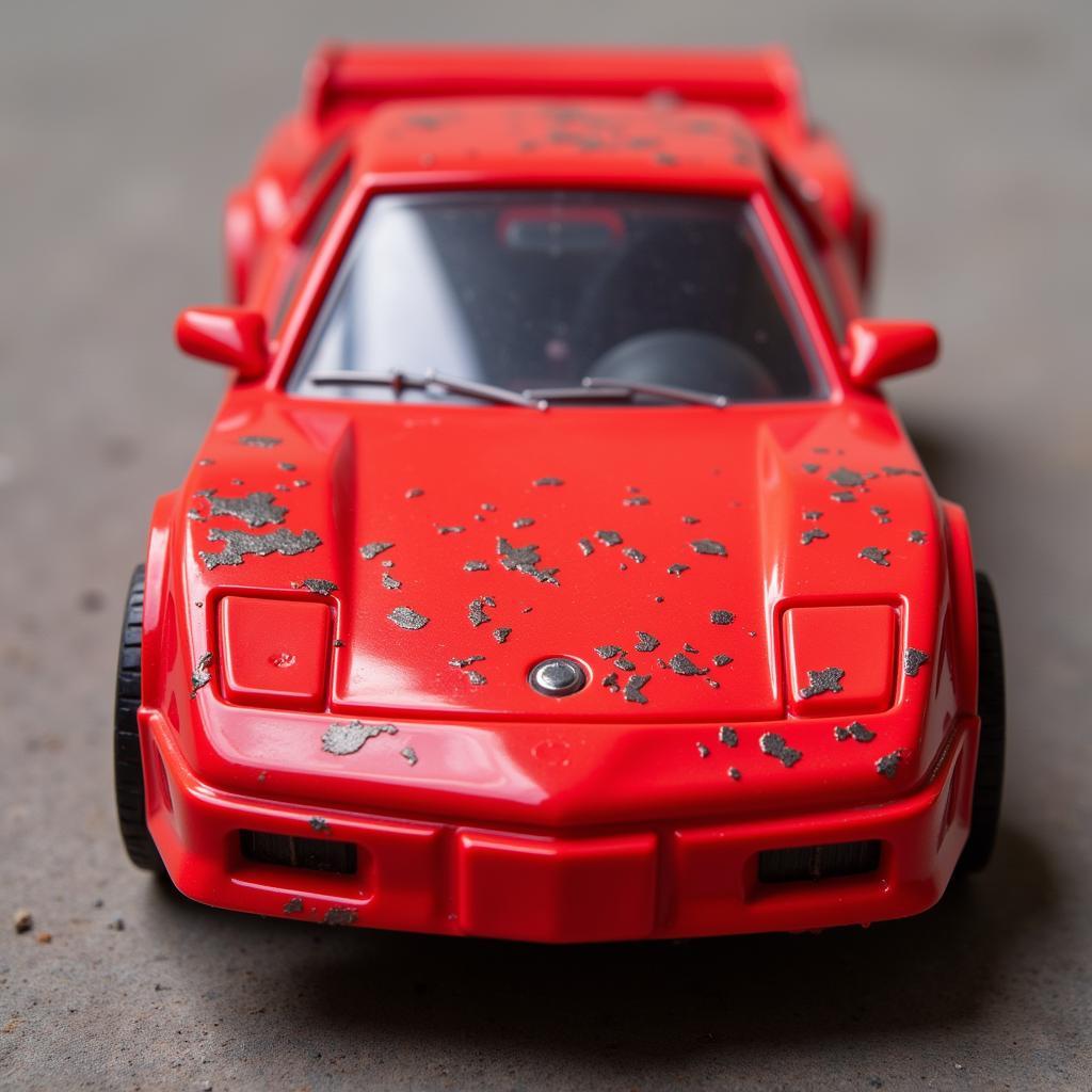 Toy car with visible scratches