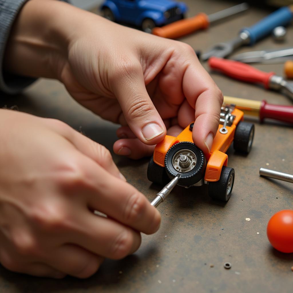 Repairing a Toy Car Wheel