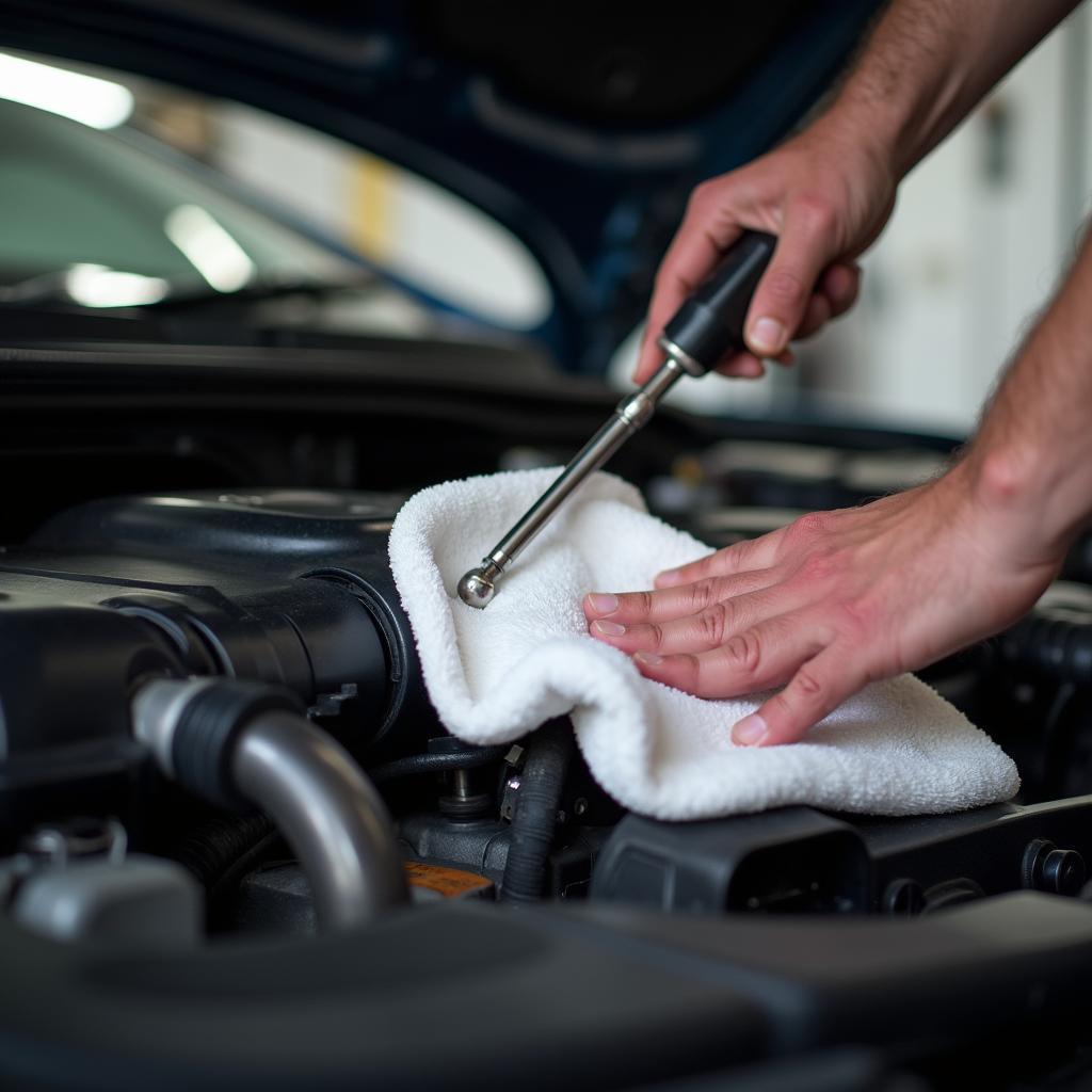 Checking car transmission fluid in Rowville