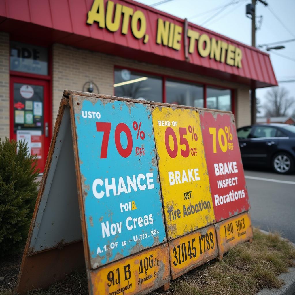 Twin Cities auto shop discount sign