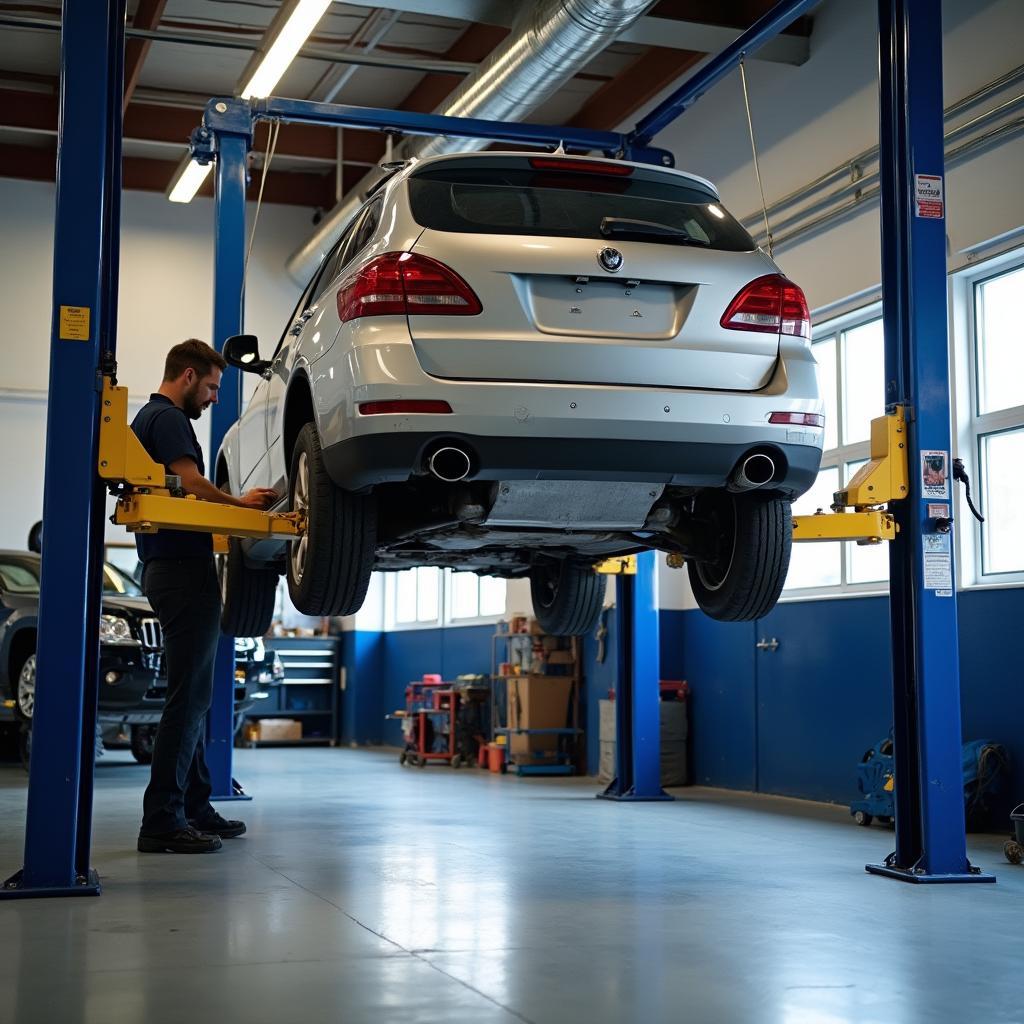 Two-Post Car Lift in Action