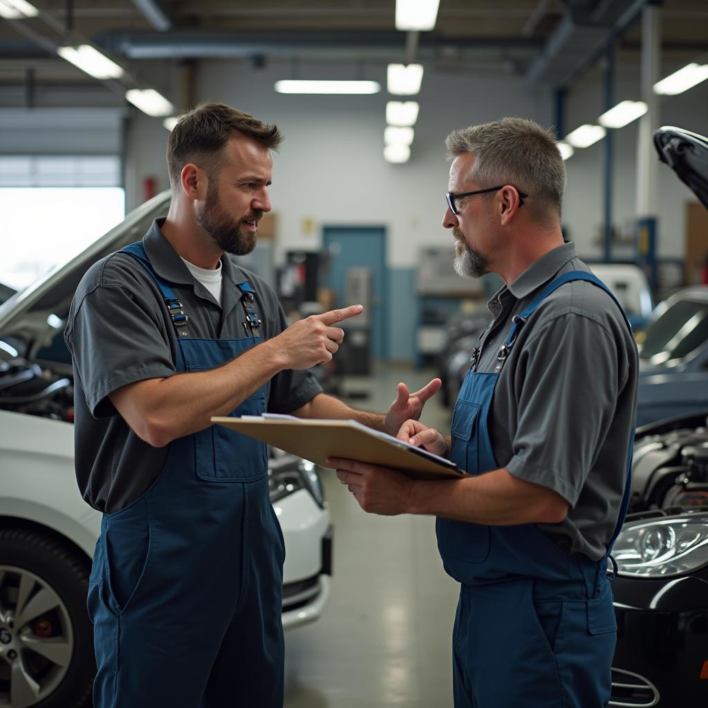 Unhappy Customer Arguing With Mechanic