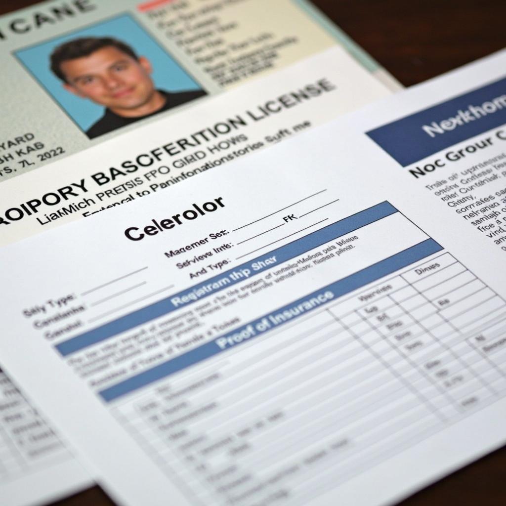 Vehicle Registration Documents Spread on a Table