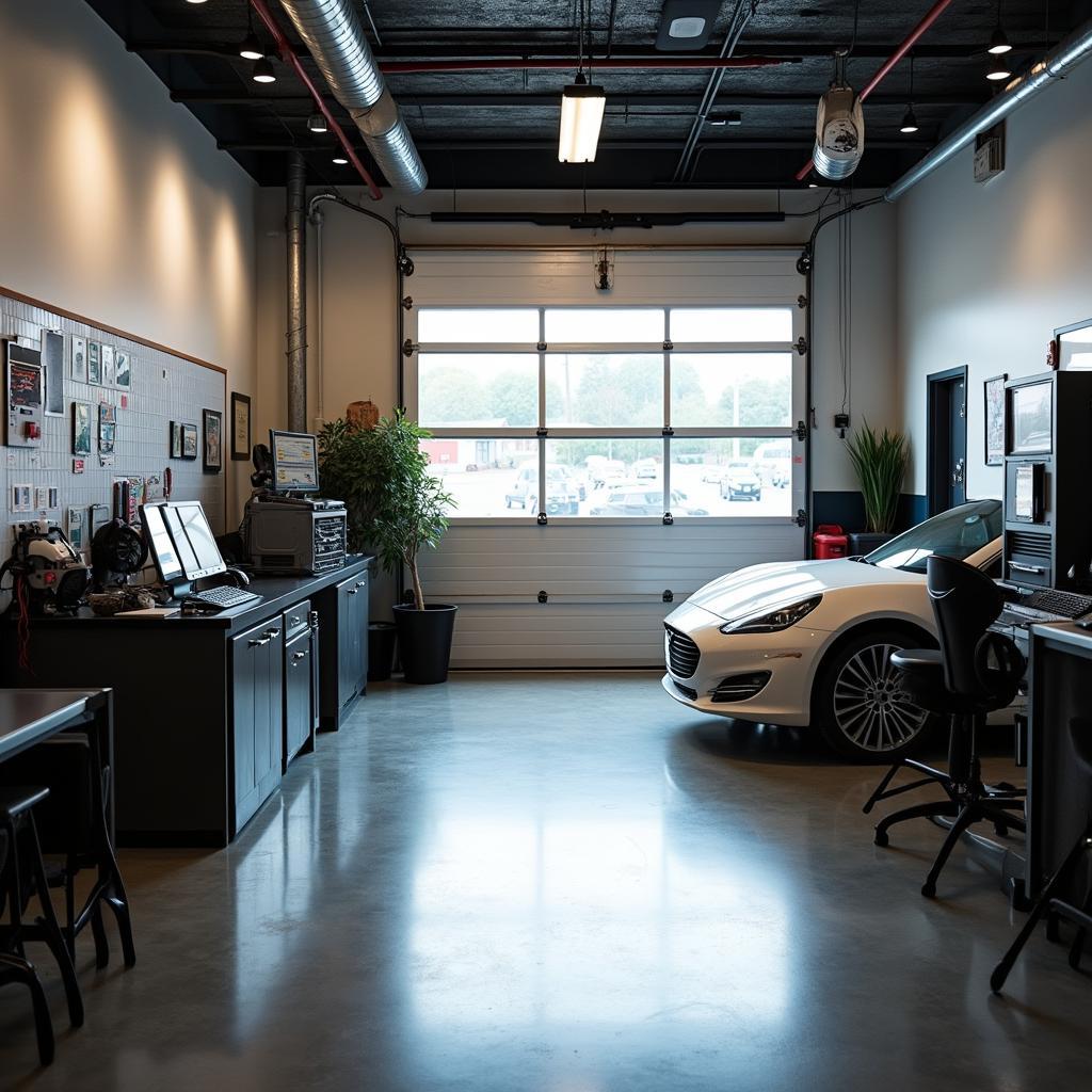 Modern and clean auto service shop