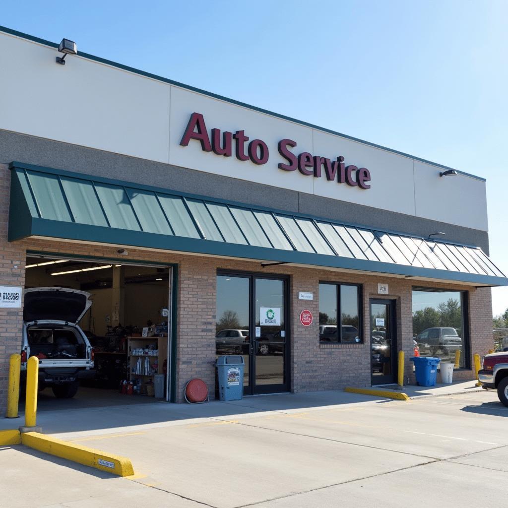 Modern auto service shop exterior in Wahpeton, ND