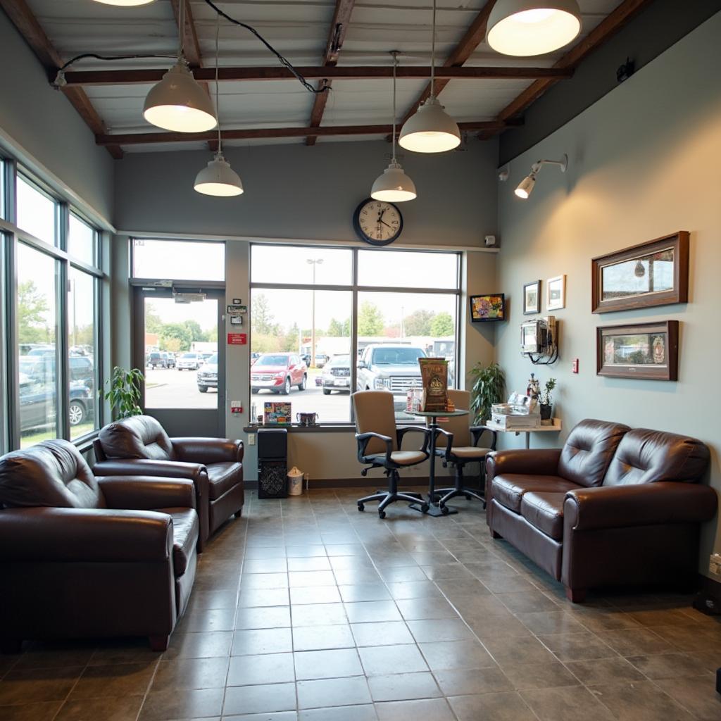 Comfortable waiting area in a Wahpeton, ND, auto service shop