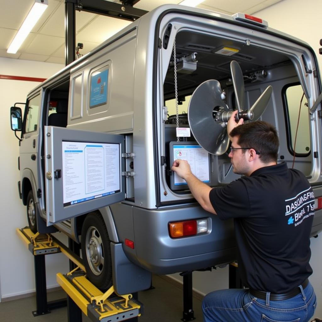 Performing Routine Maintenance on a Wall Climbing Car