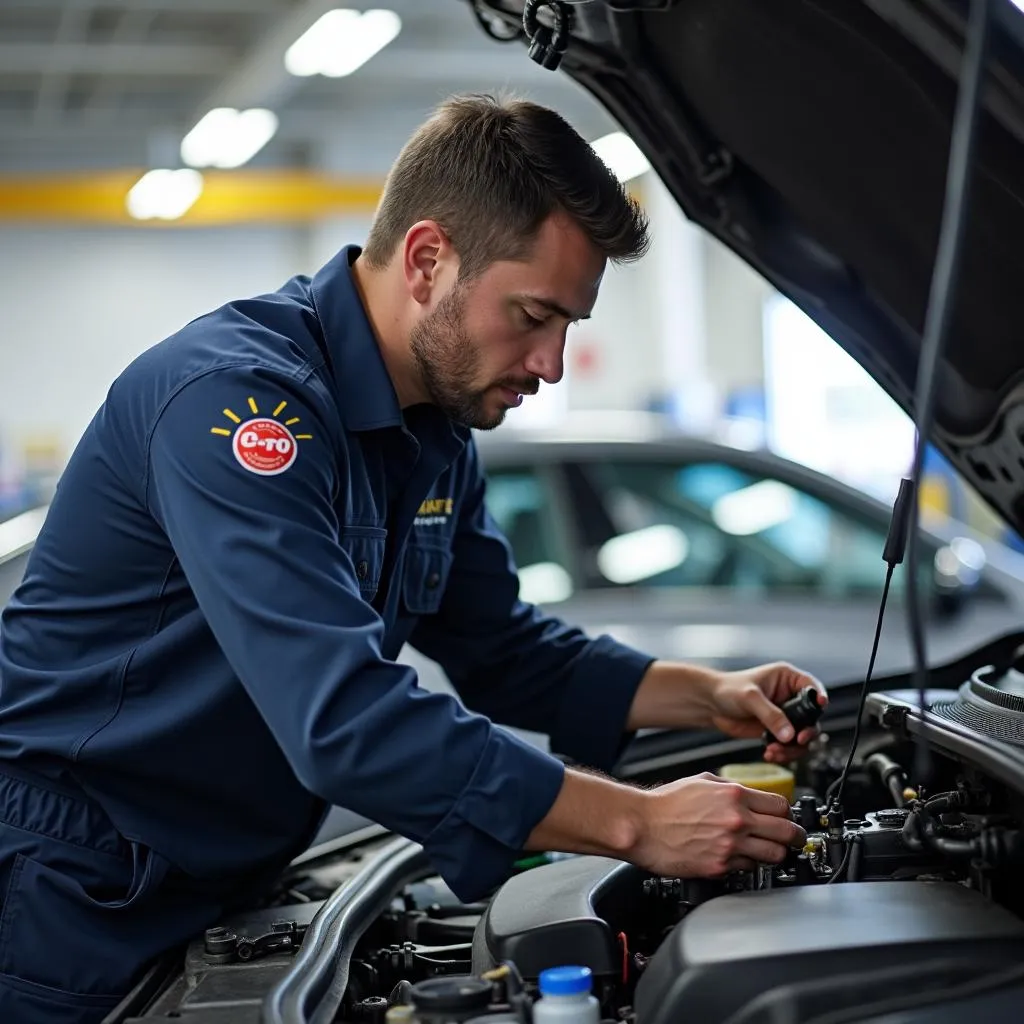 Mechanic Working at Walmart Auto Care Center