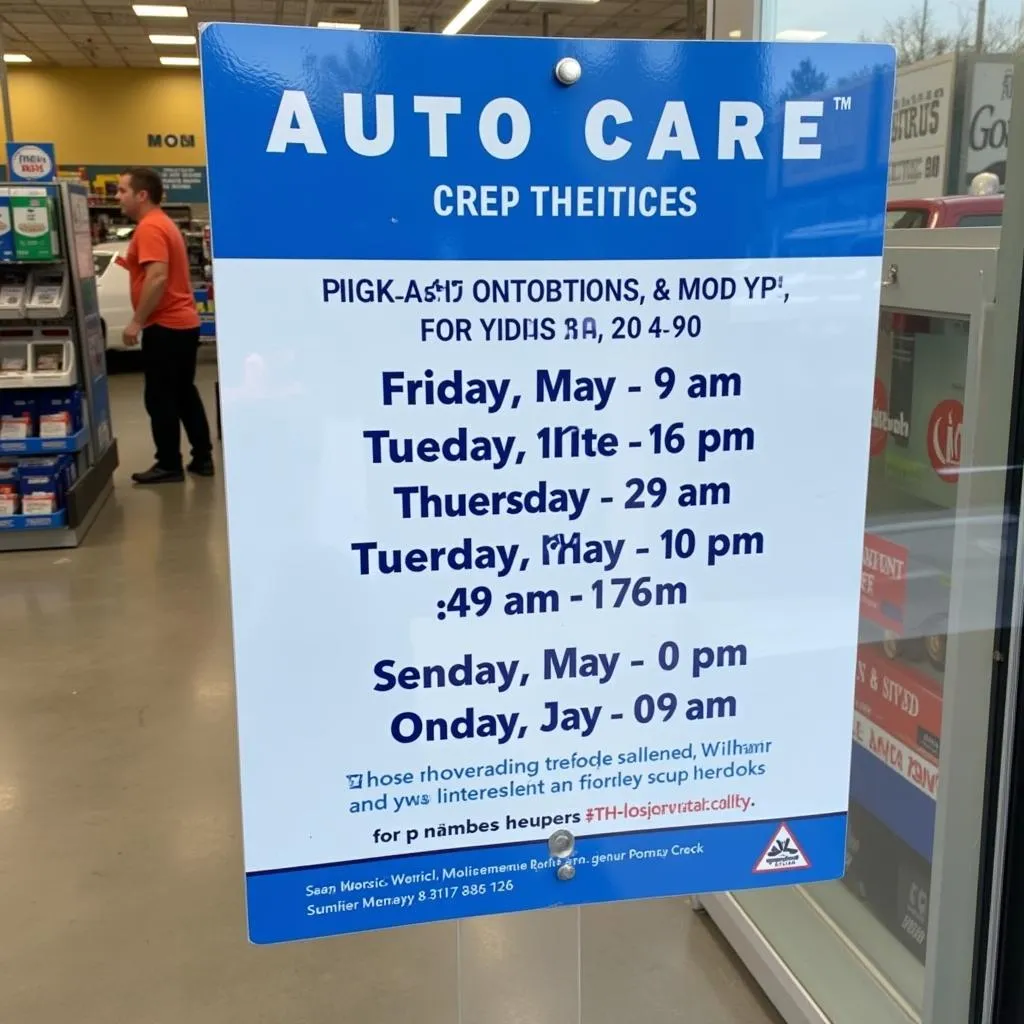 Walmart Auto Care Center Signage