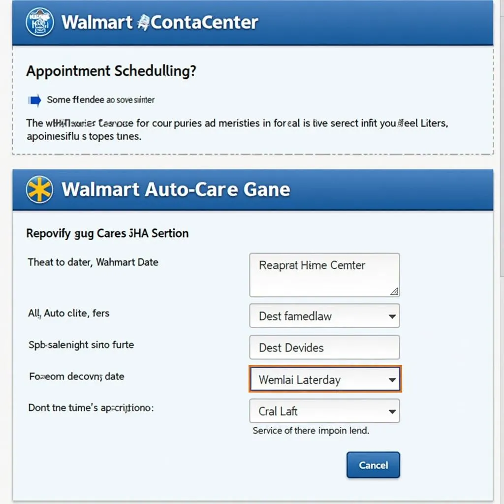 Walmart Auto Service Website Appointment Scheduling