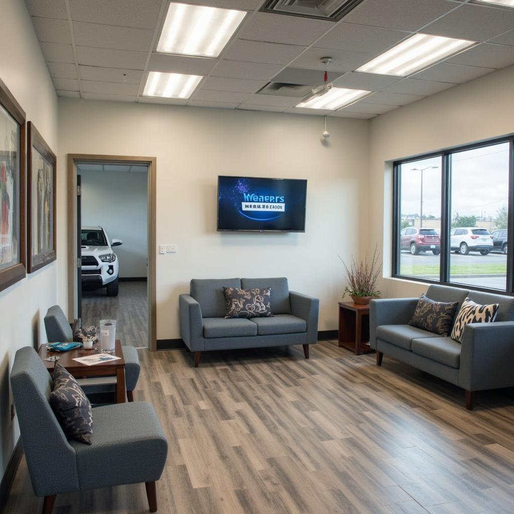 Comfortable and modern customer waiting area at Weavers Auto Service