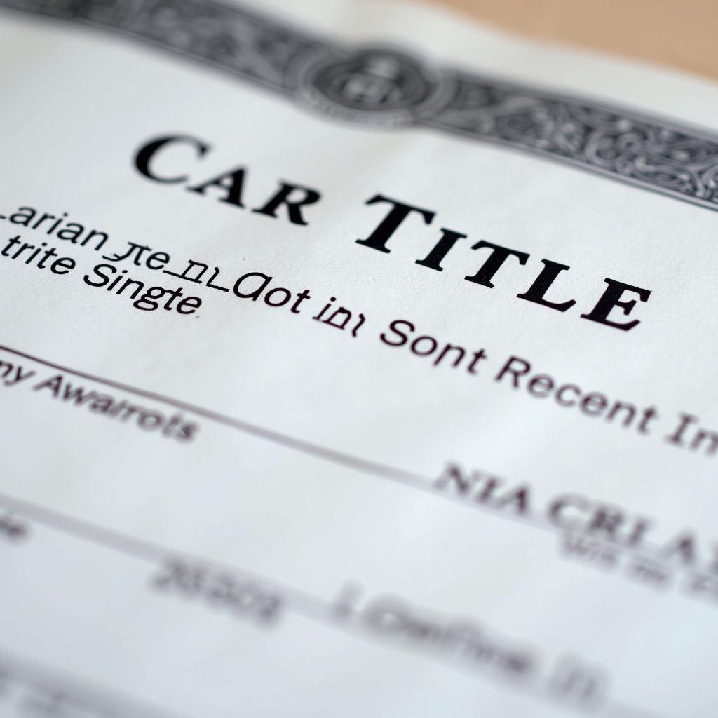 Car title document in West Monroe