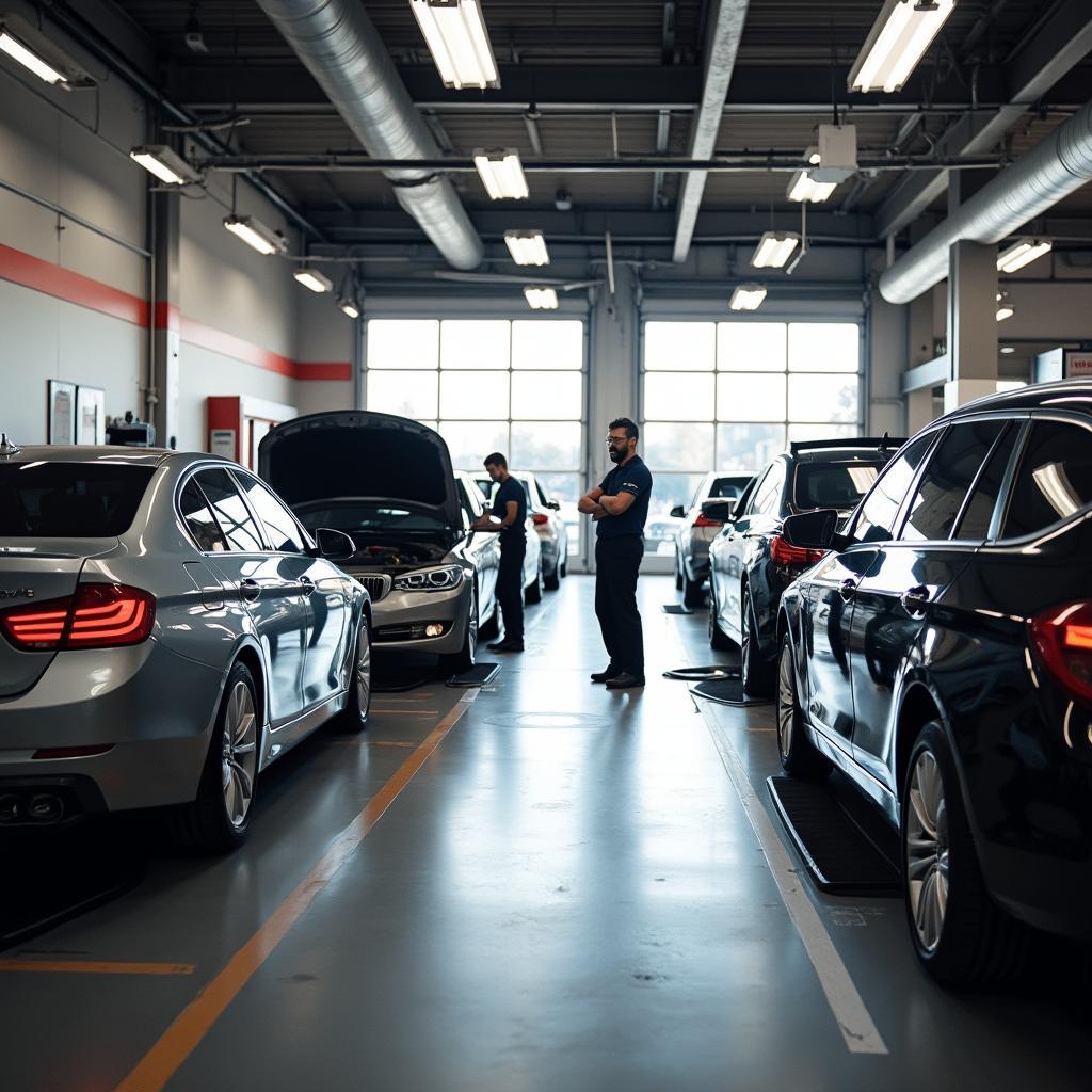 Busy auto repair shop in West Valley