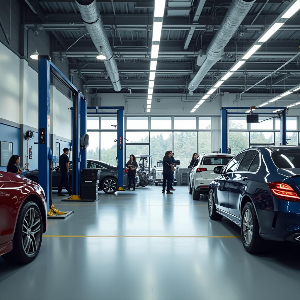 Modern Auto Service Shop Interior