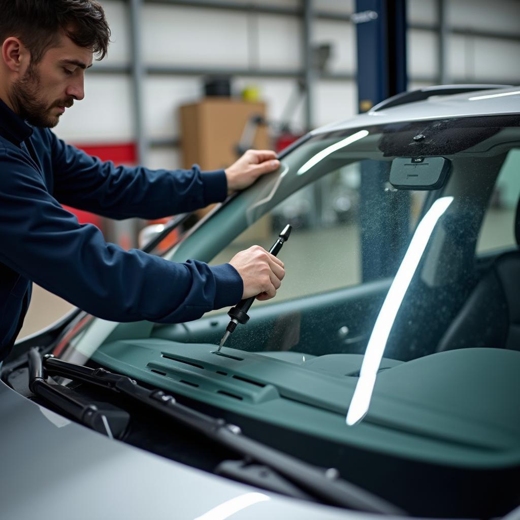 Windshield replacement service in action in Monroe County, NY