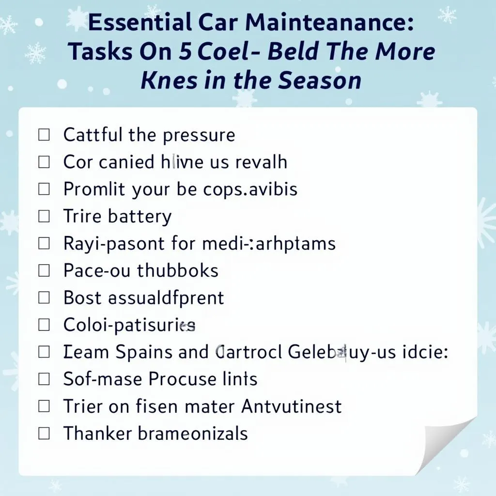 Winter Car Maintenance Checklist