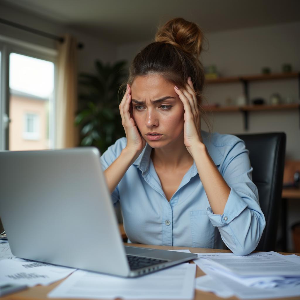 Woman Filing Auto Insurance Claim Online