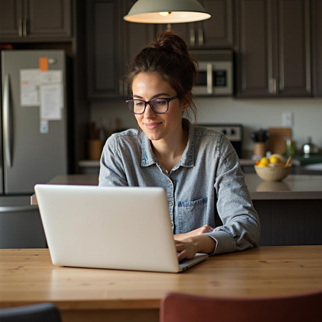 Woman researching auto repair shops online