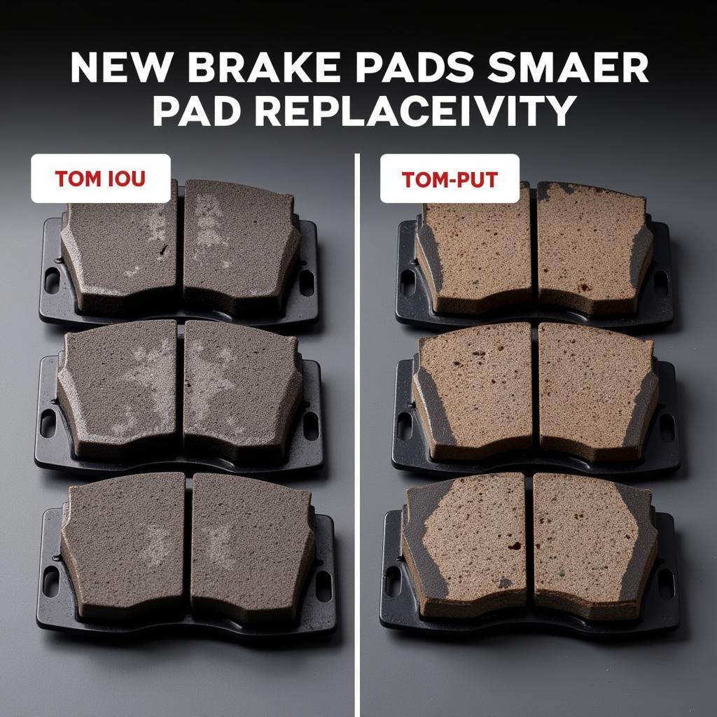 Comparison of new and worn-out brake pads