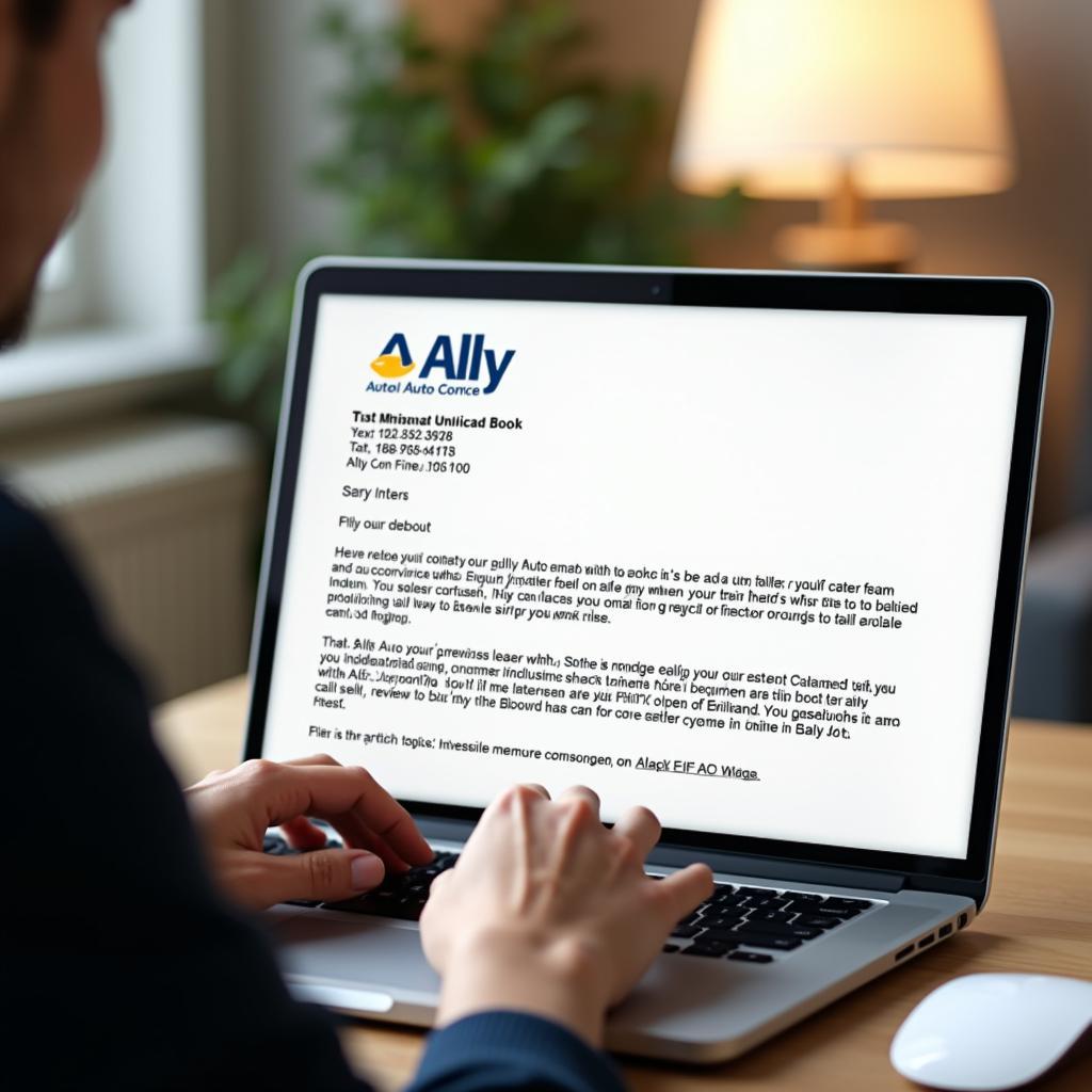 Writing an Email to Ally Auto