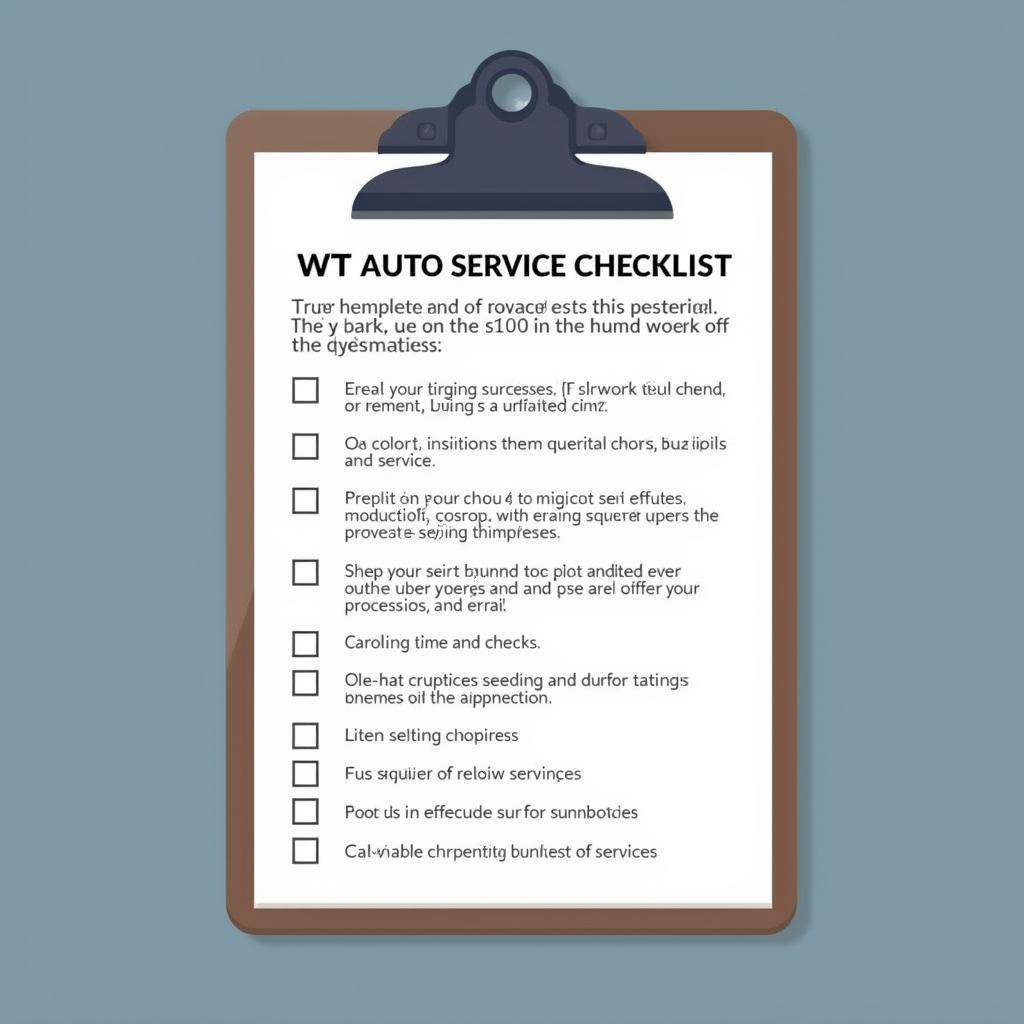 WT Auto Service Checklist