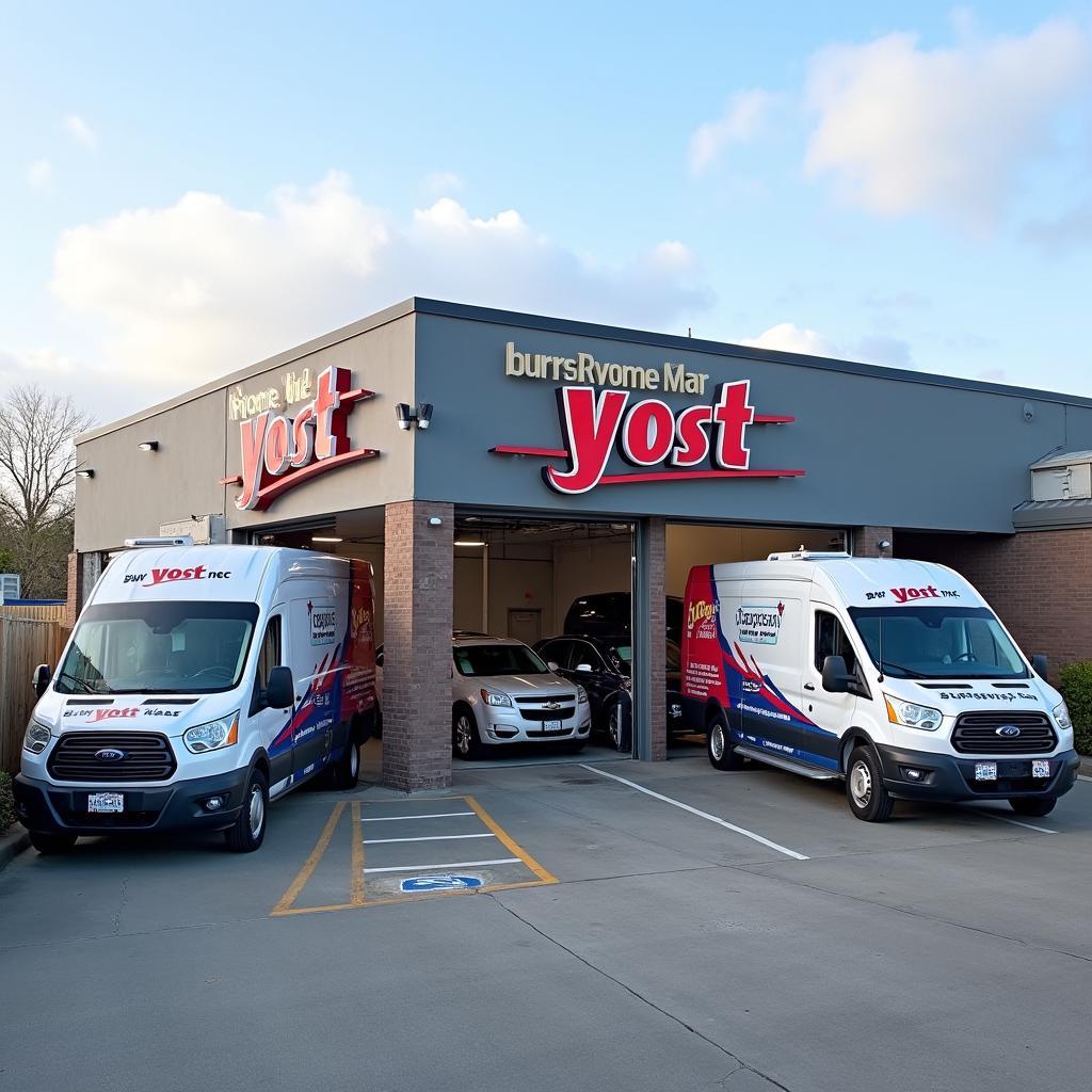 Modern and inviting auto service shop exterior