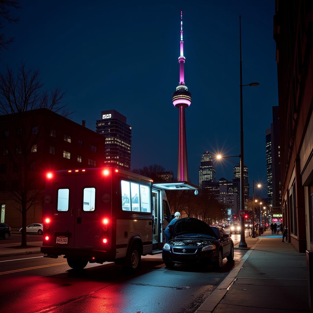 24 Hour Mobile Mechanic in Toronto at Night