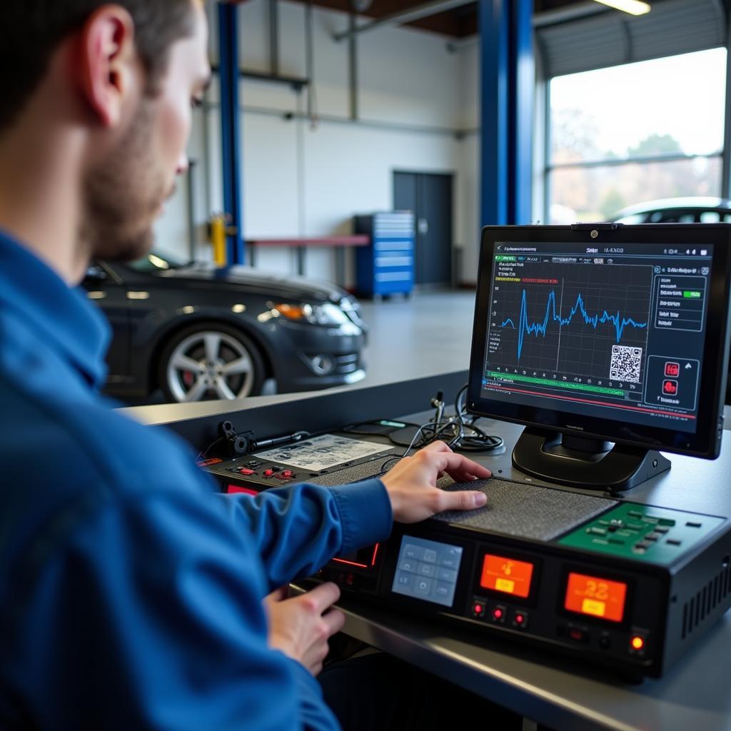 Modern diagnostic equipment in a 360 auto service centre