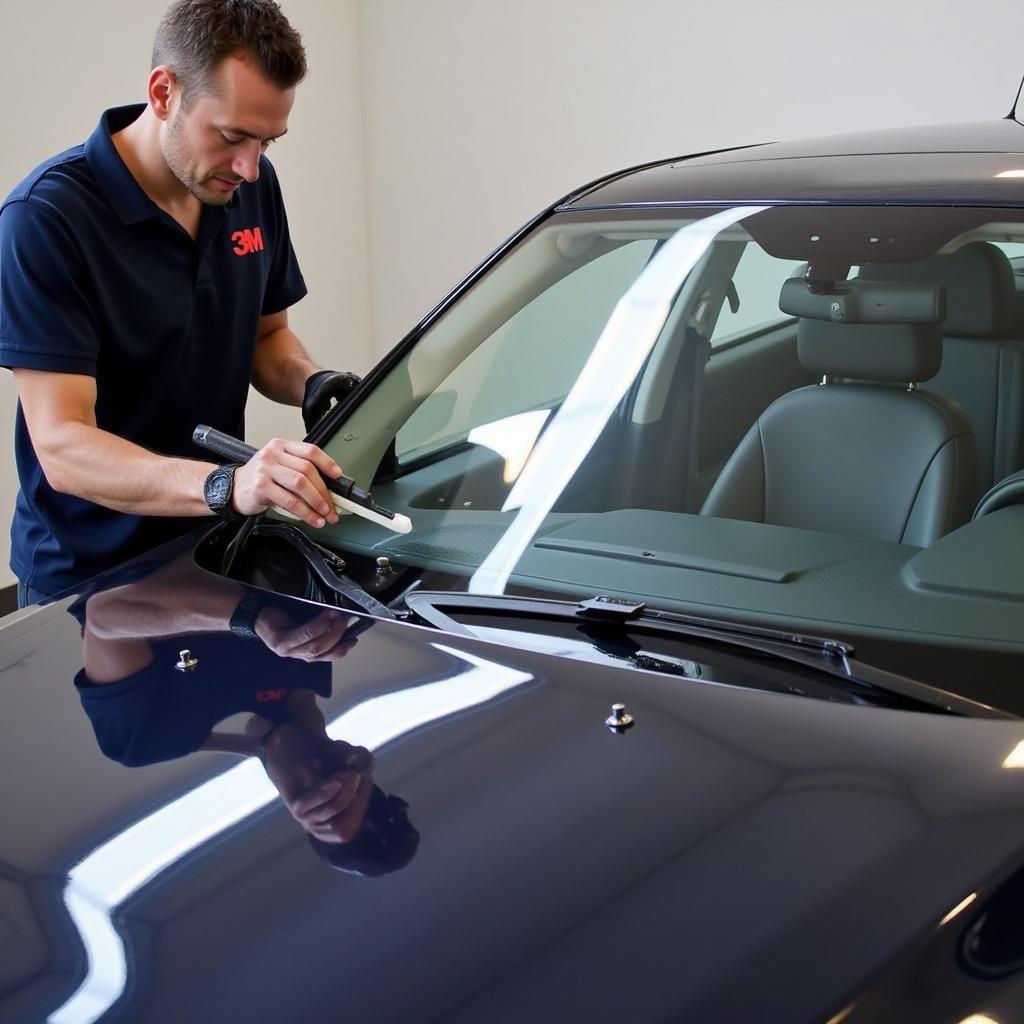 3M Paint Protection Film Application Process on a Car