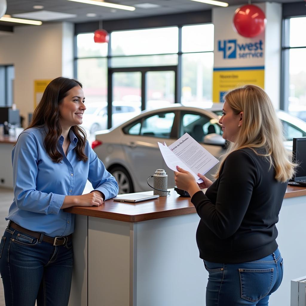 Customer Interacting with Service Advisor