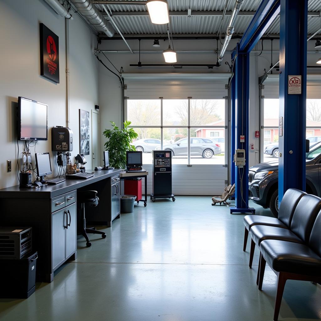 Modern and clean auto service shop interior in 55106