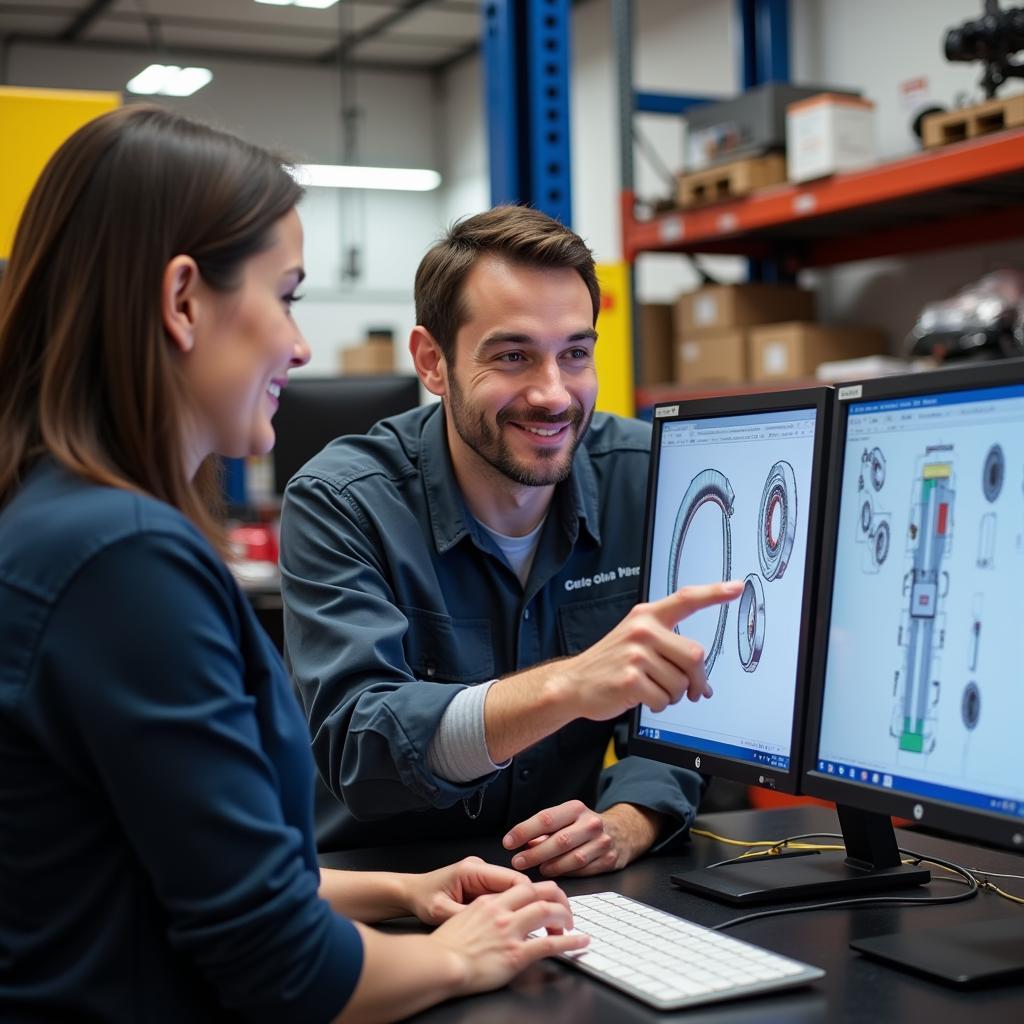 A1 Auto Parts Customer Service Representative Assisting a Customer