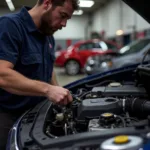 Mechanic Working on a Car at A1 Auto Service Jamestown NY