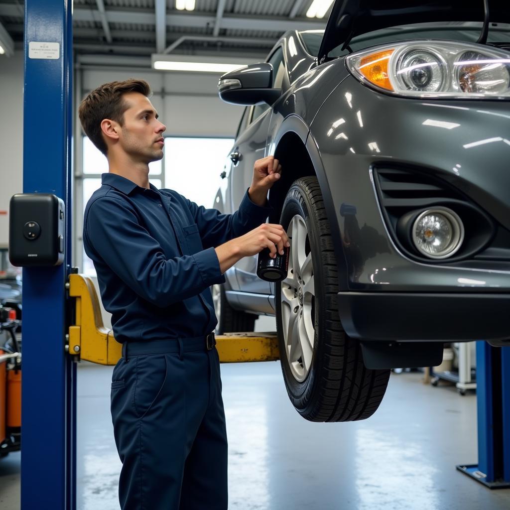 Car Undergoing Routine Maintenance