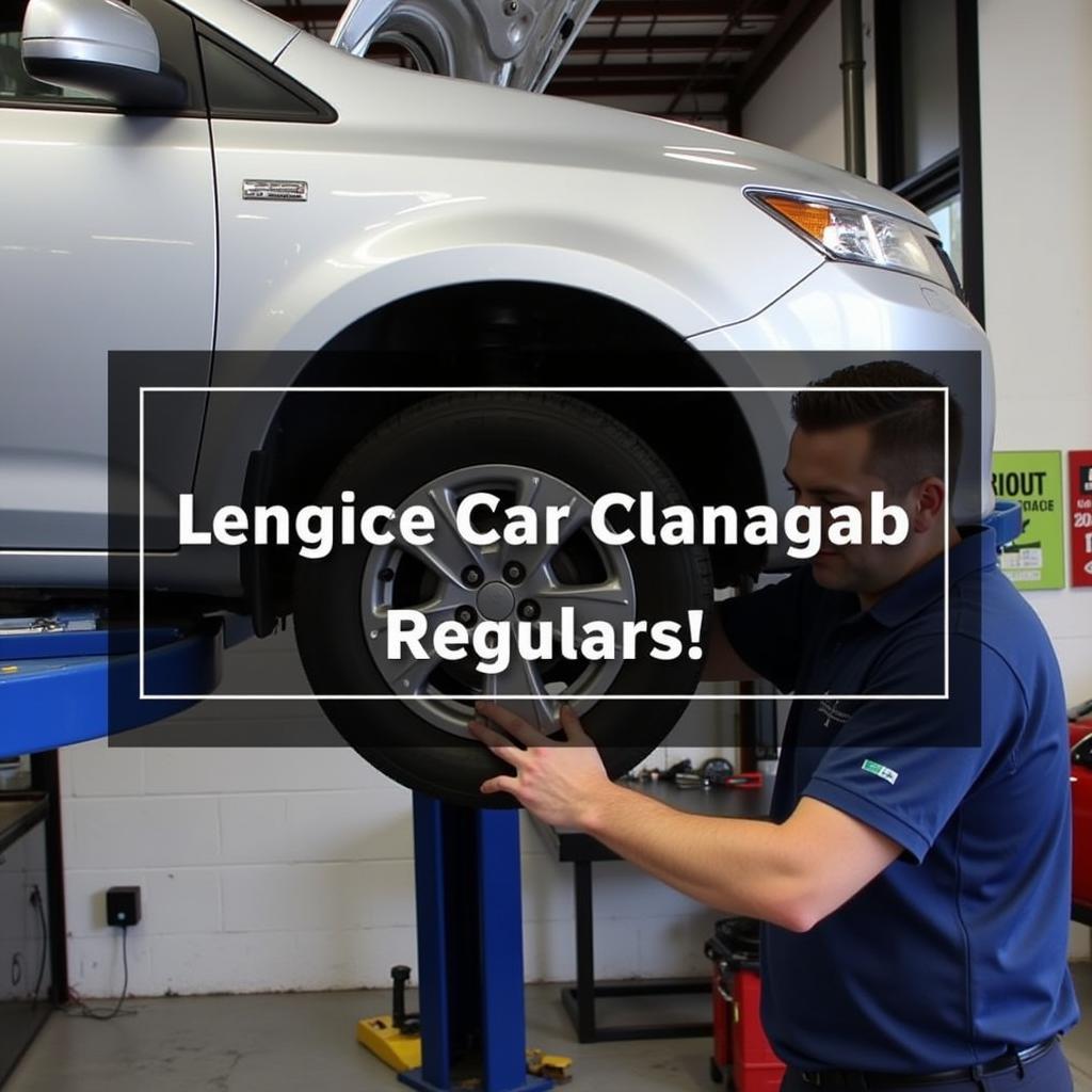 A car undergoing routine maintenance at an AA approved auto service center in Auckland