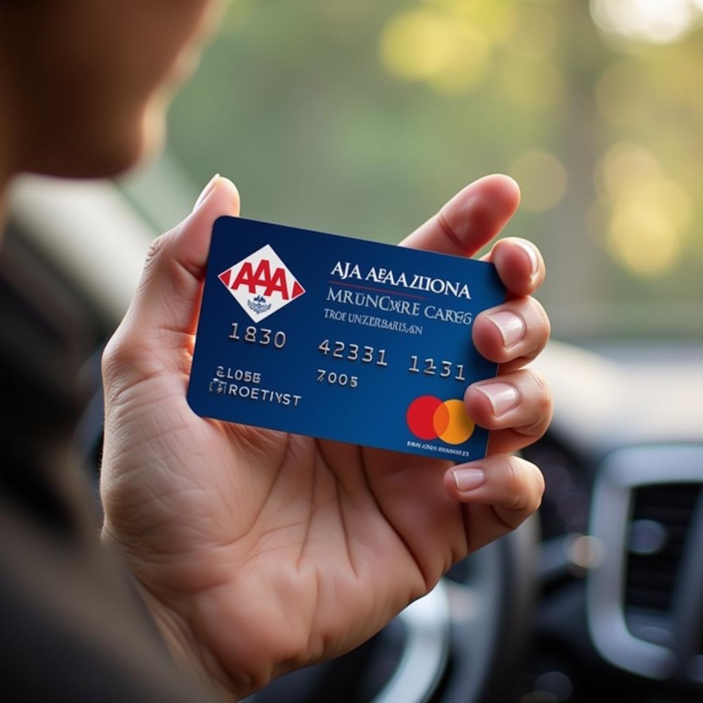 Holding an AAA Arizona Membership Card