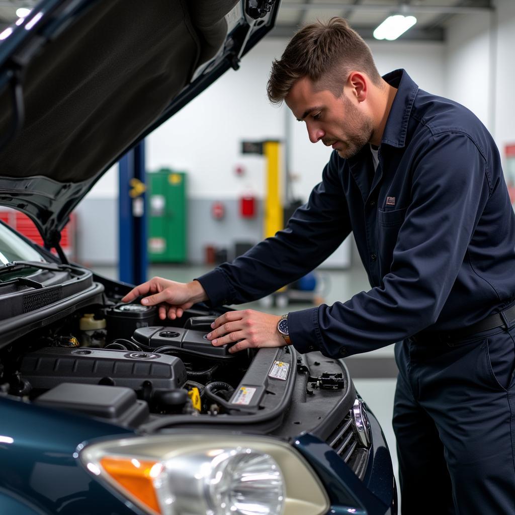 Mechanic Checking a Car in Cary NC