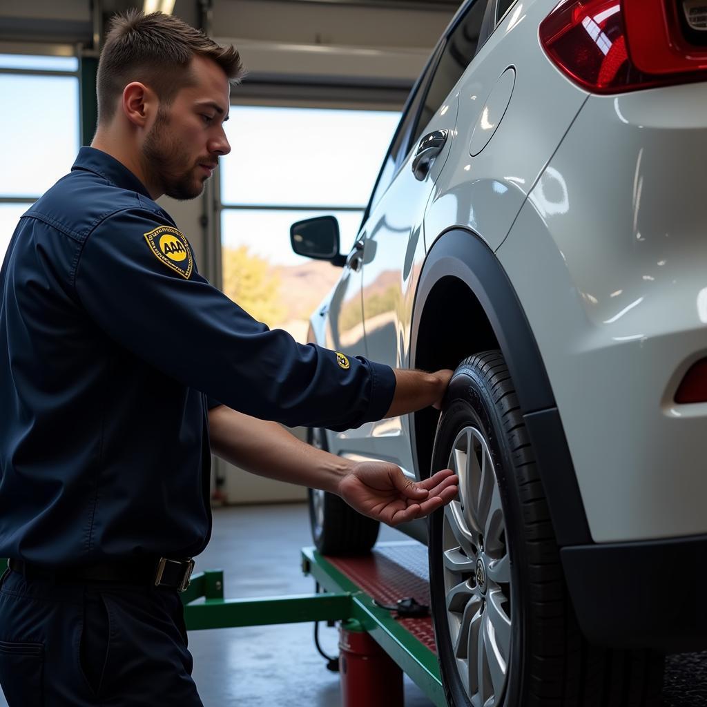 AAA Certified Mechanic Working on a Car in Colorado