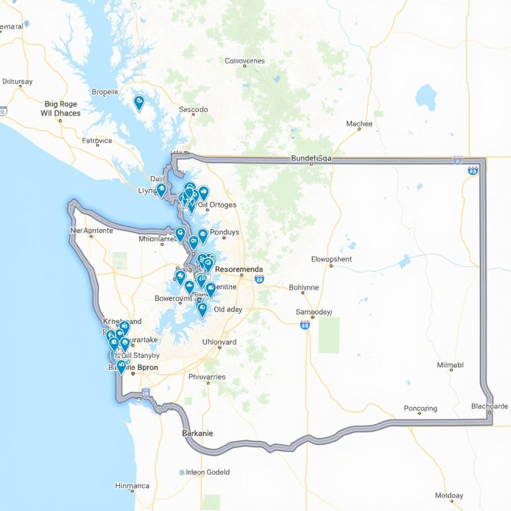 AAA Auto Service Locations Map in Washington