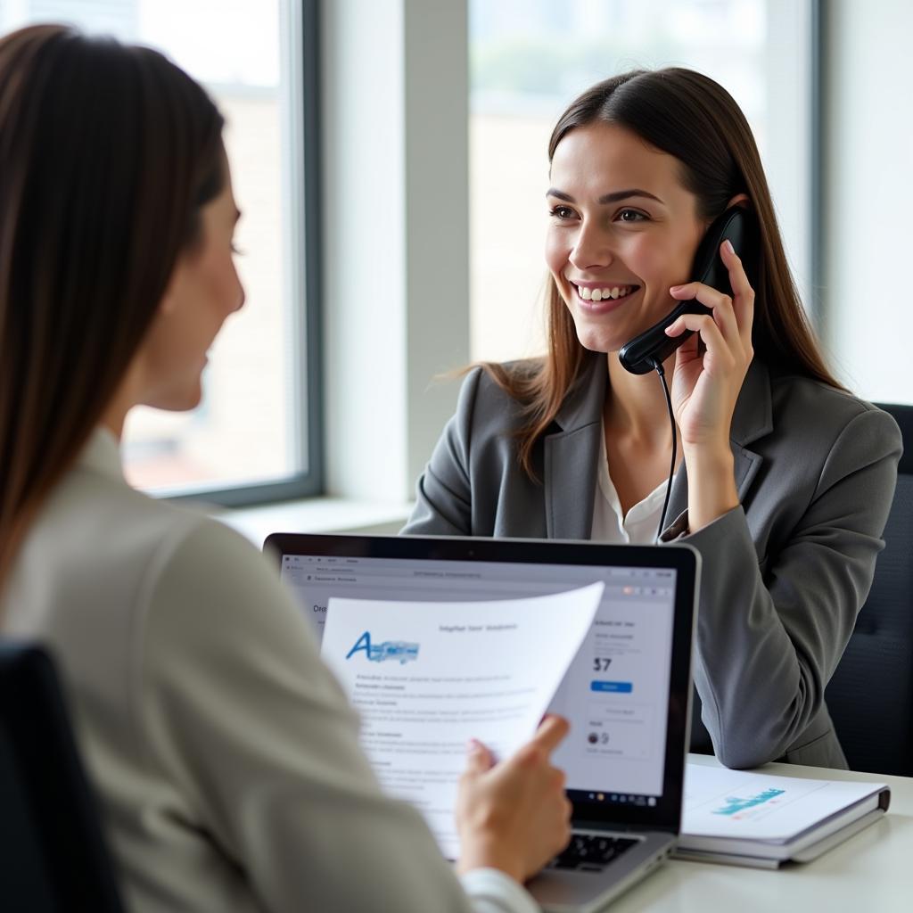 AAA Michigan Auto Insurance Customer Service Representative assisting a customer.