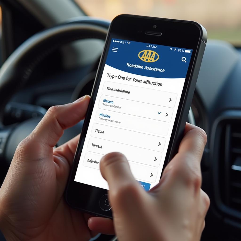 Requesting Roadside Assistance Through the AAA Mobile App