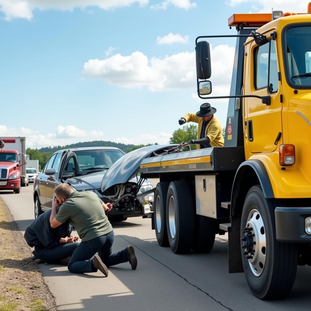 AAA Roadside Assistance Tow Truck in Action