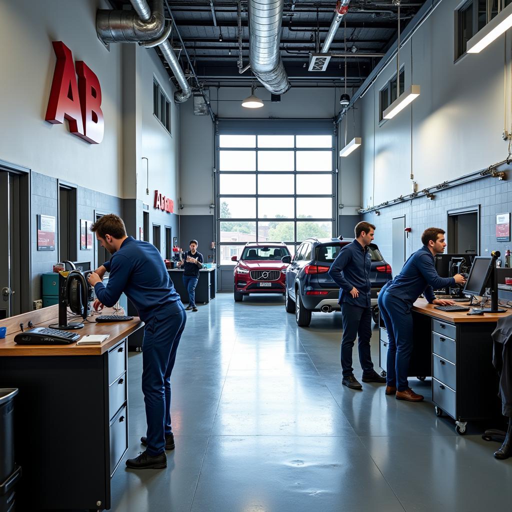 Modern and well-equipped AB Auto's service centre facility