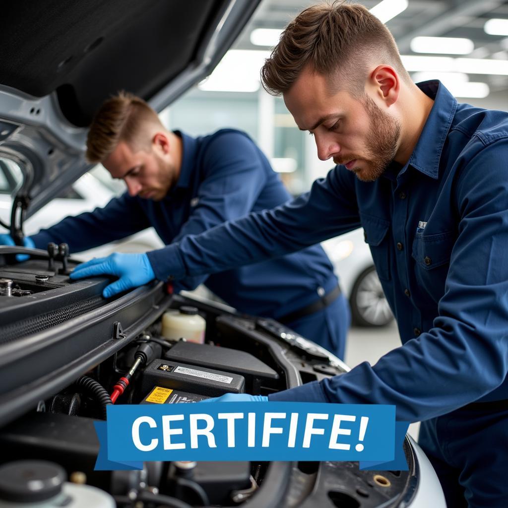 Certified Technicians at Work in ABC Auto Service Roseville MI