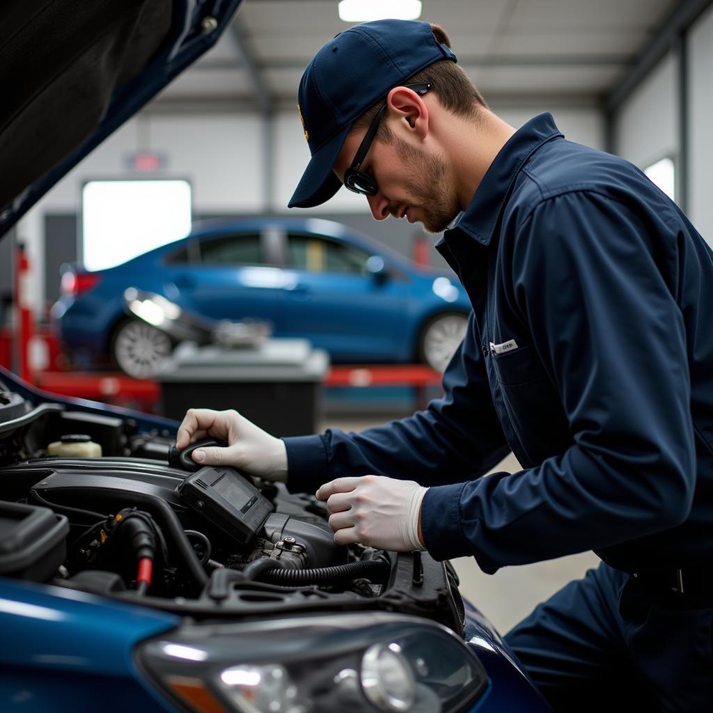 Experienced Mechanic Working on a Car in Abingdon