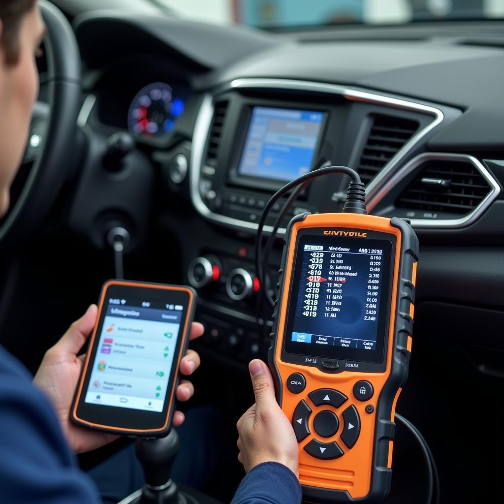 Modern ABS Diagnostic Equipment in an Auto Service Centre