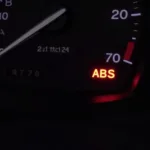 ABS Warning Light on Car Dashboard