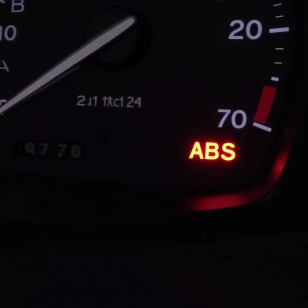 ABS Warning Light on Car Dashboard